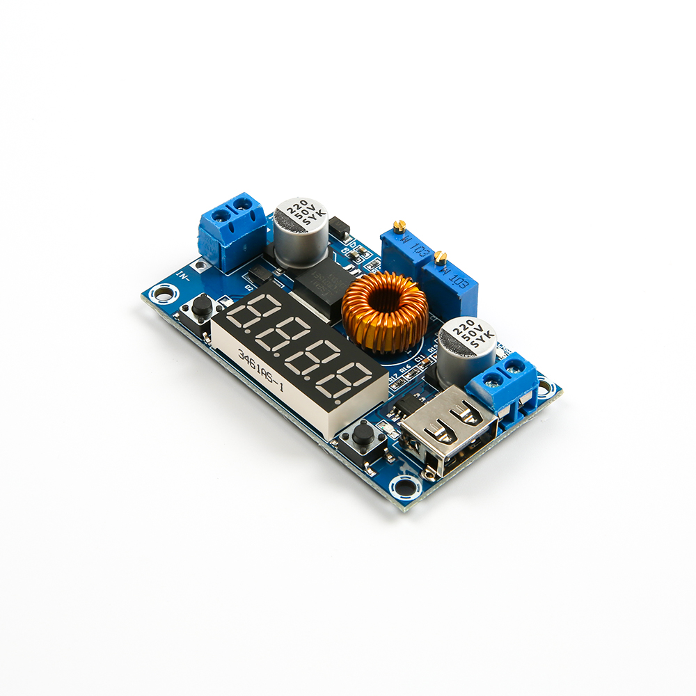 Понижающий преобразователь напряжения XL4015 с дисплеем на 4 символа, DC-DC 5А